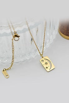 Gold Plated Mini Moon & Star Necklace