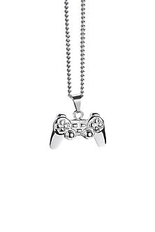 Silver Finish Video Game Necklace