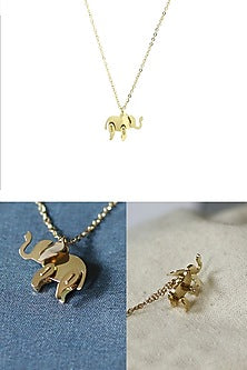 Gold Plated Mini Elephant Necklace