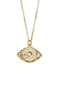 Gold Plated Zircon Evil Eye Necklace