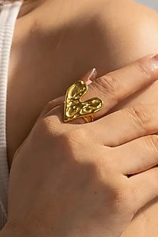 Gold Plated Chunky Heart Ring