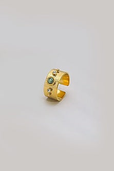 Gold Plated Marble Stone Ring