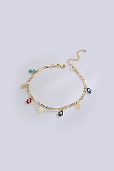 Gold Plated Evil Eye & Hamsa Protection Anklet