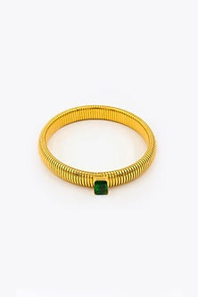Gold Plated Green Stone Kada
