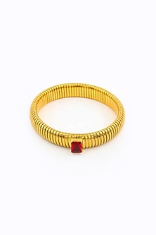 Gold Plated Red Stone Kada