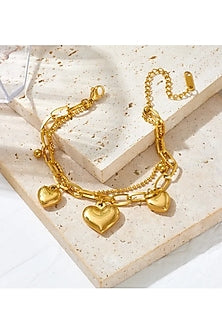 Gold Plated Chunky Heart Bracelet