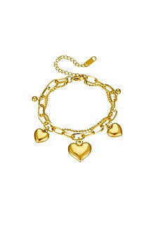 Gold Plated Chunky Heart Bracelet