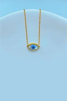 Gold Plated Mini Evil Eye Necklace