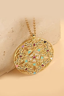 Gold Plated Multi-Colored Zircon Dragonfly Necklace