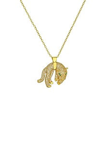 Gold Plated Zircon Leopard Necklace