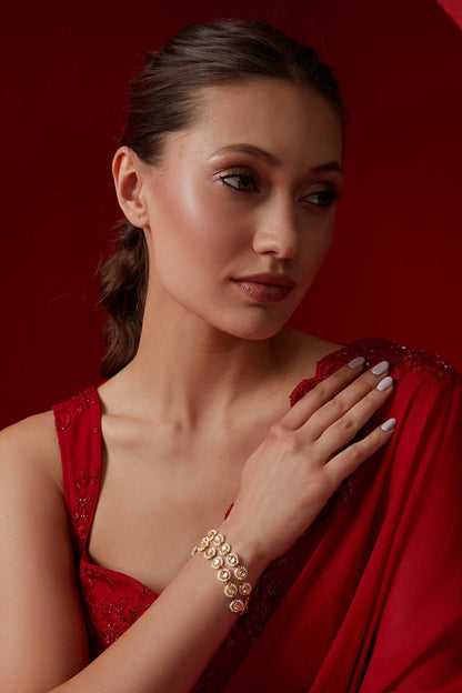 Kundan Pearl Embellished Bracelet 