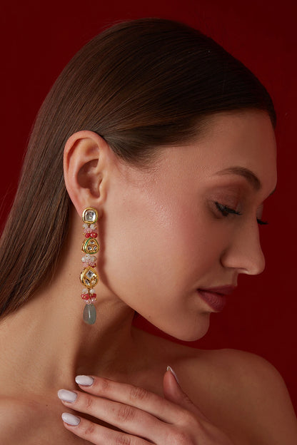 Multicolored Kundan Embellished Danglers & Drops 