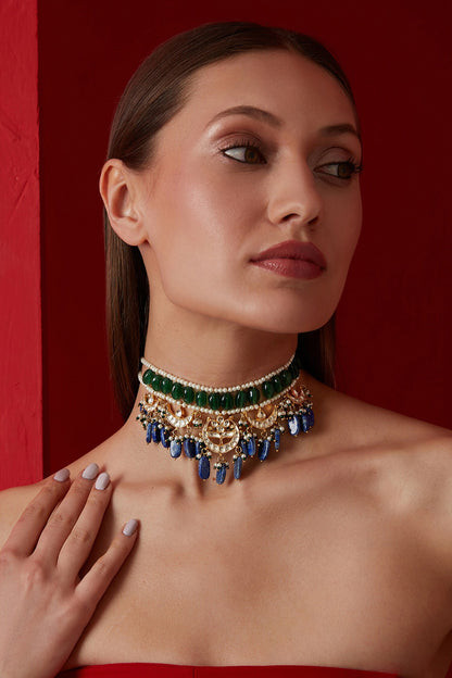 Bead Drop Choker Necklace 