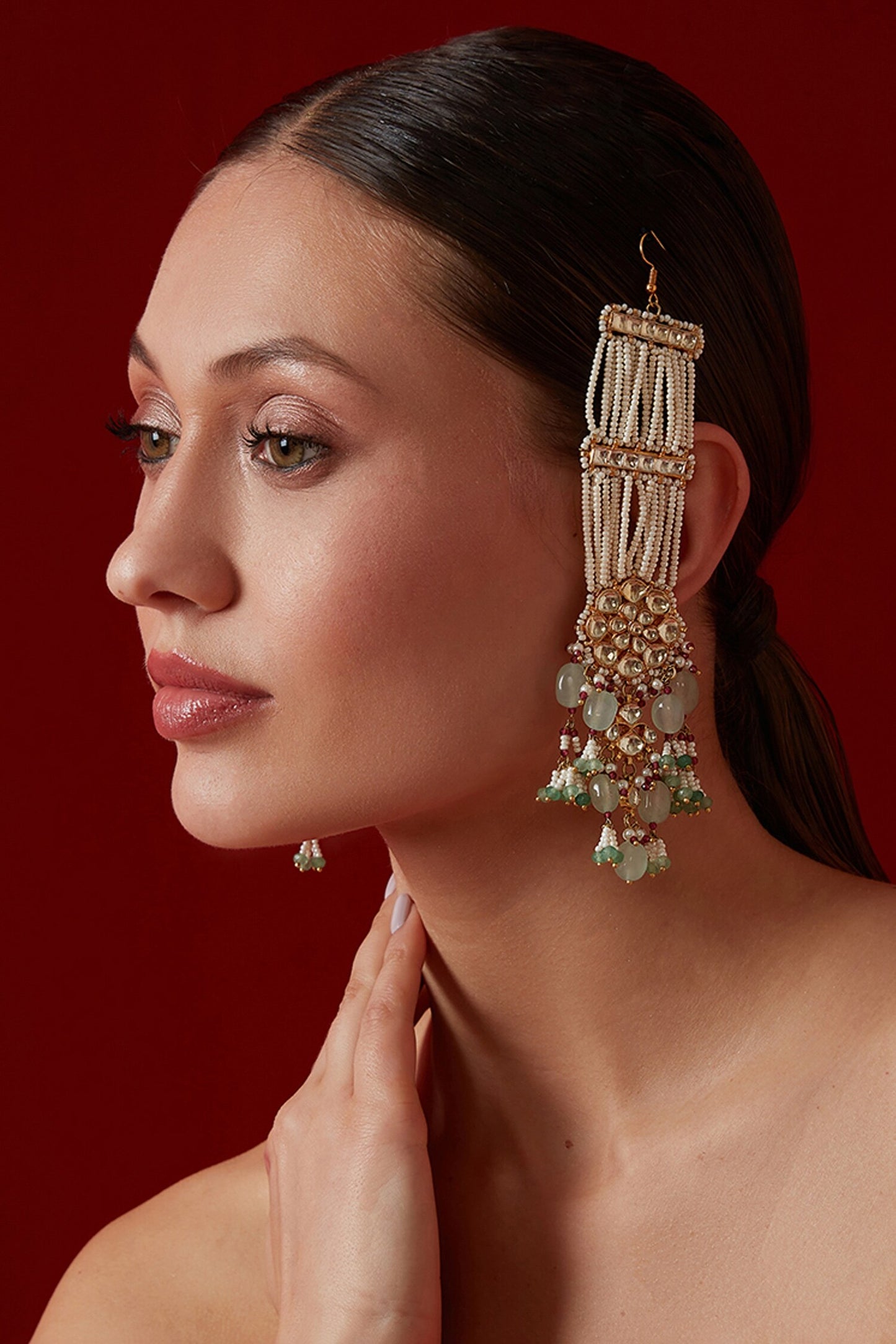 Kundan Pearl Earrings 