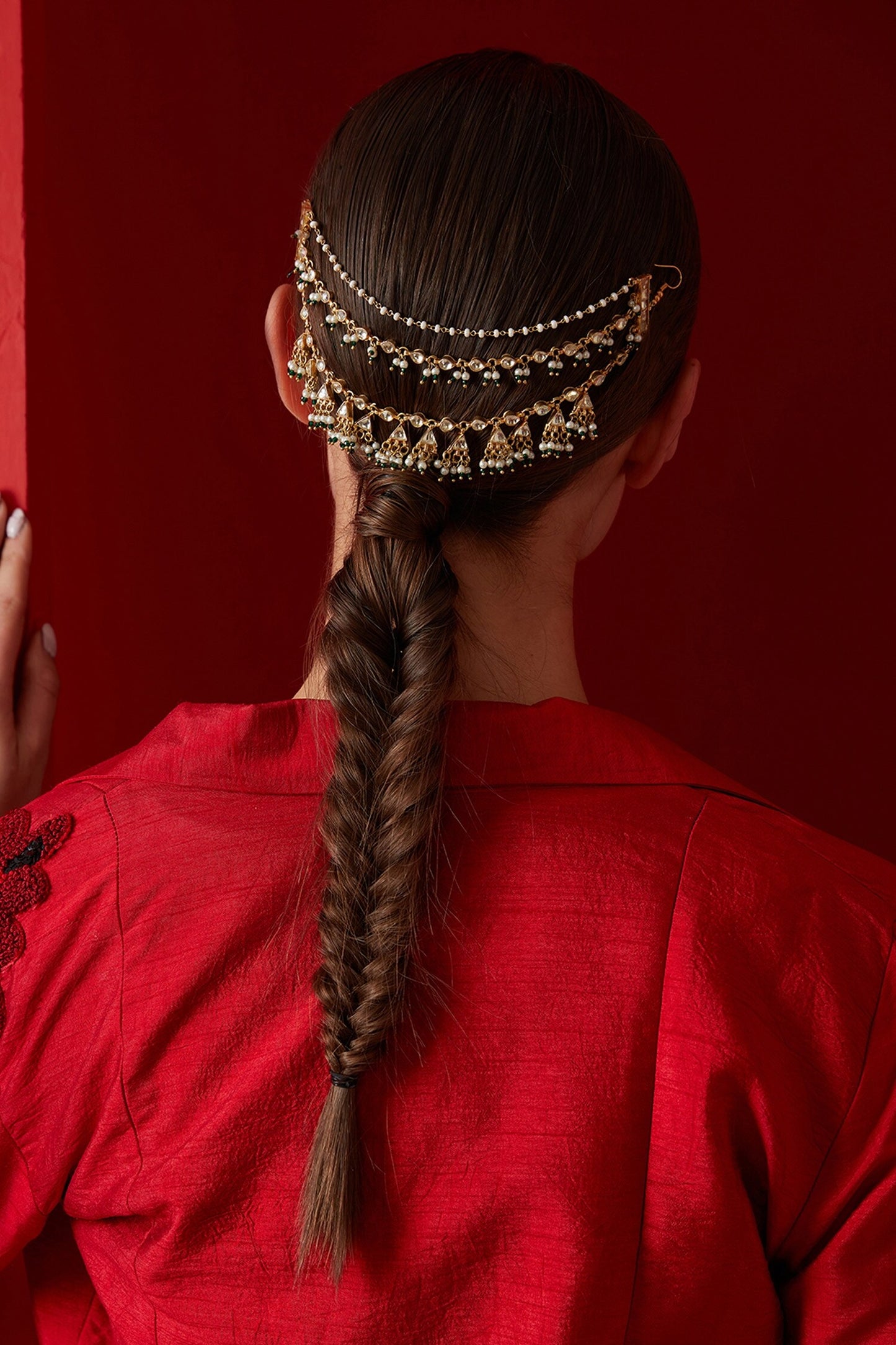 Kundan Embellished Braid Pin 