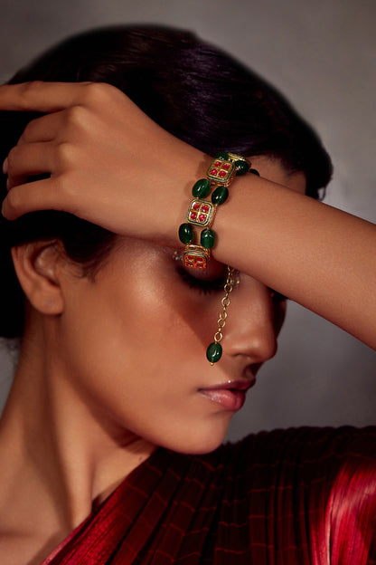 Green Meenakari Work Bracelet
 
