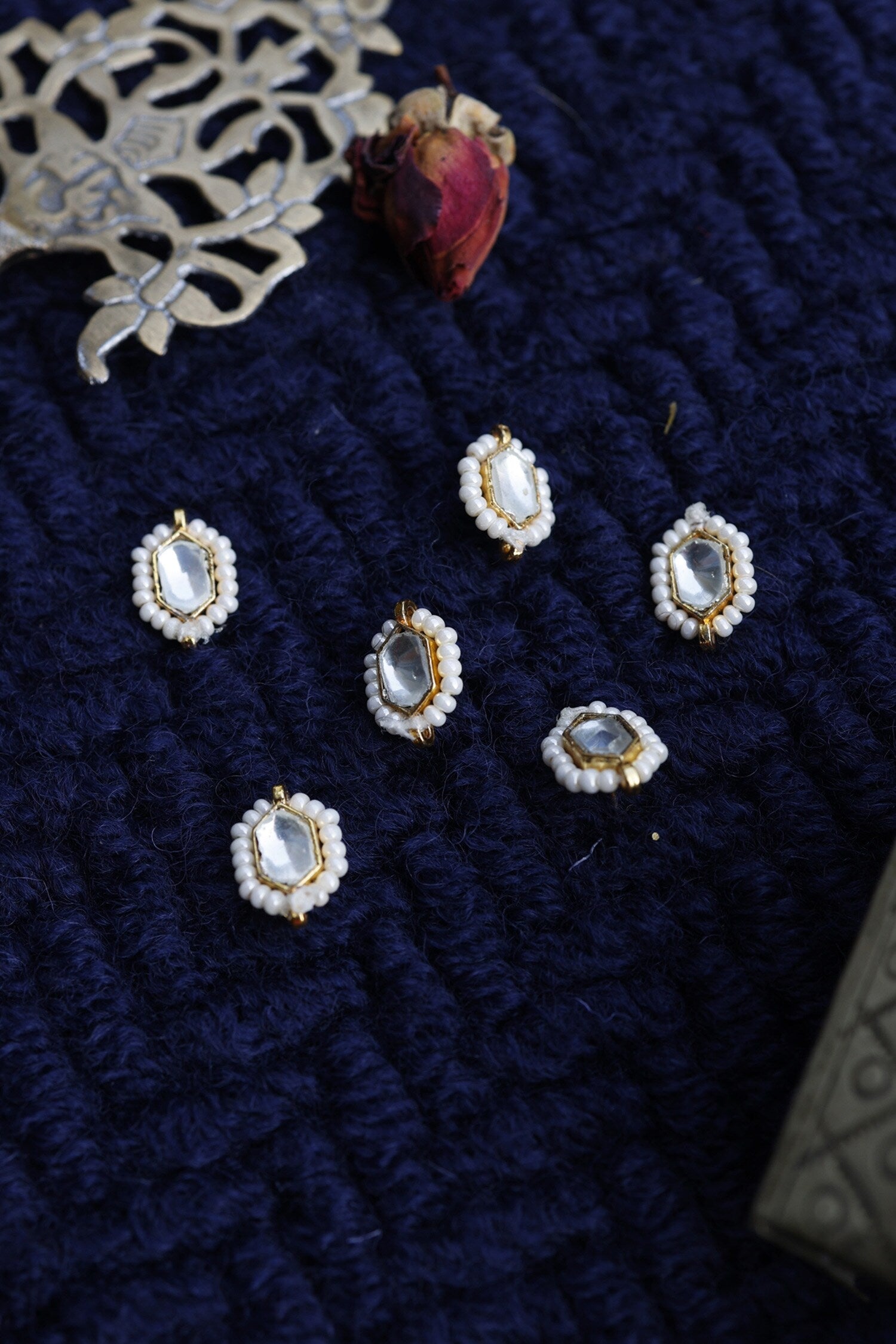 Kundan Pearl Braid Pins Set 