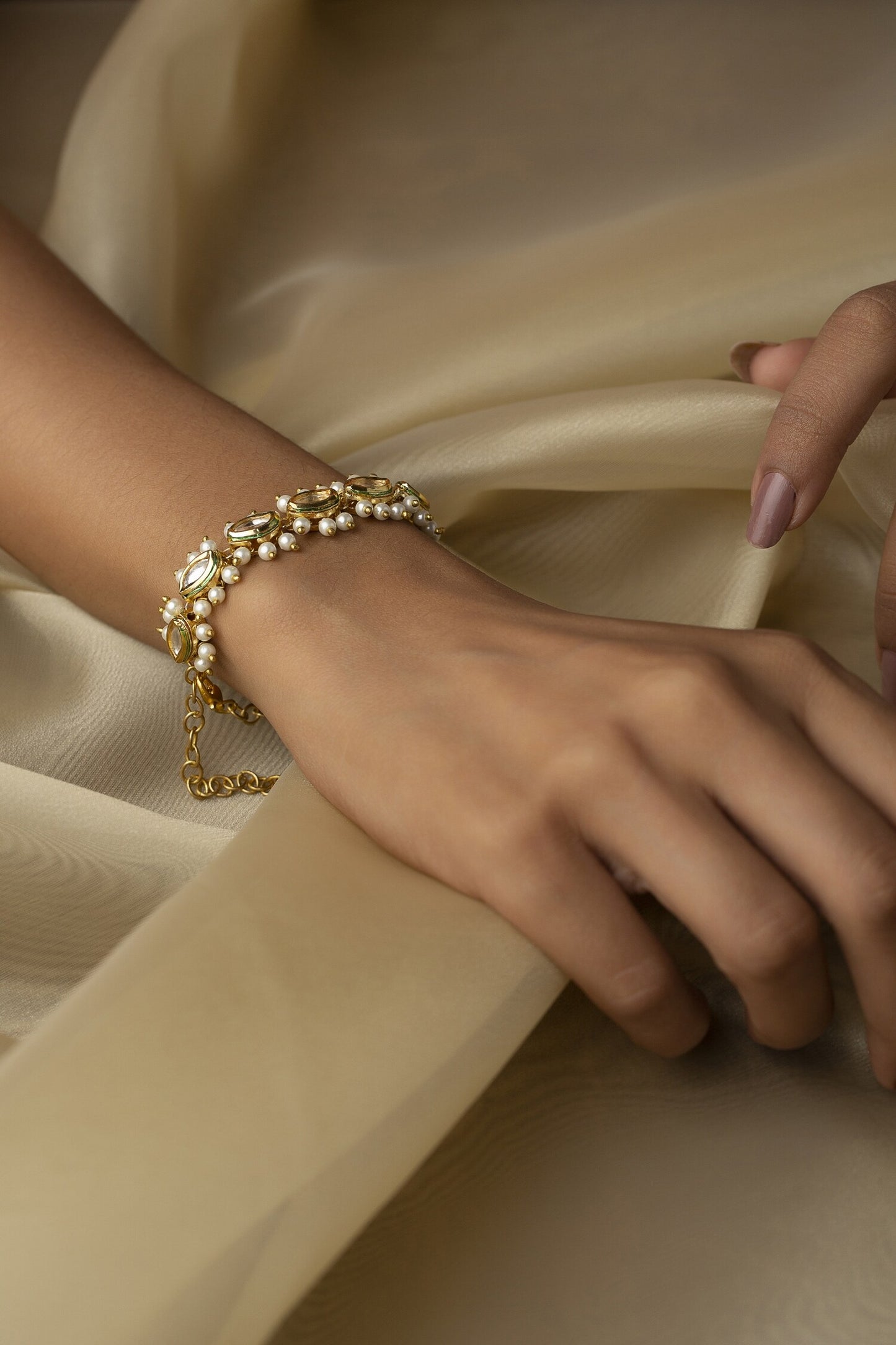 Kundan Pearls Bracelet
 