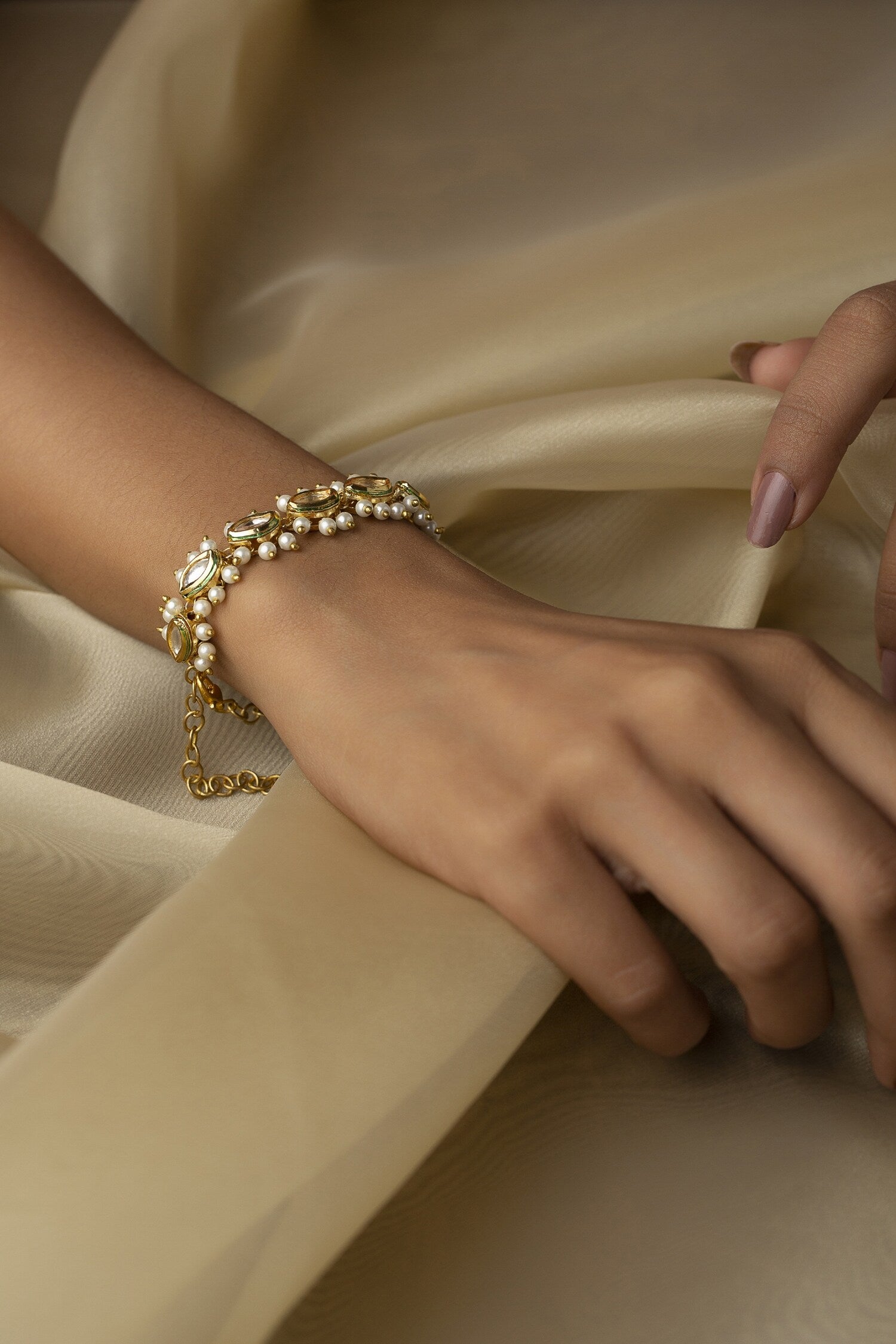 Kundan Pearls Bracelet
 