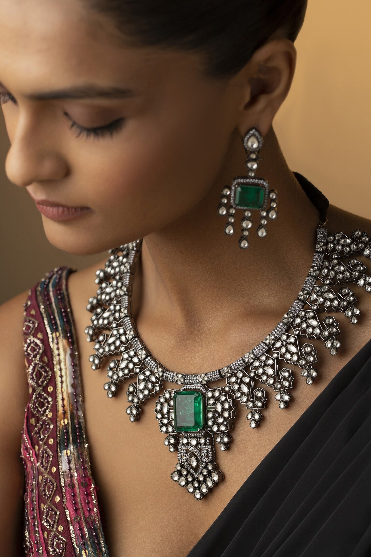 Victorian Polki Necklace Set 