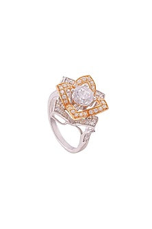 White Rhodium Finish 1-carat Cubic Zirconia Ring In Sterling Silver
