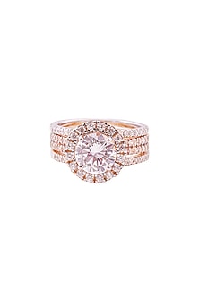 Rose Gold Finish 2-Carat Cubic Zirconia Solitaire Ring In sterling Silver