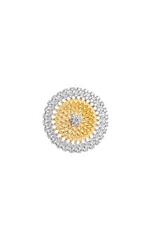 White Rhodium Finish Cubic Zirconia Ring In Sterling Silver