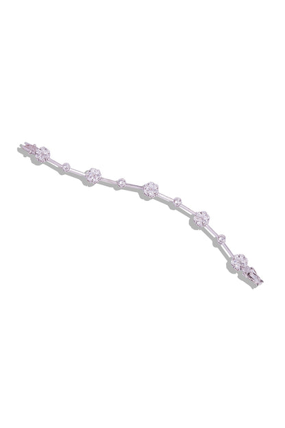 White Finish Cubic Zirconia Bracelet In Sterling Silver