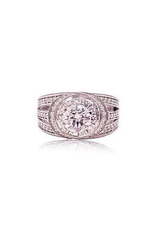 Gold Finish Cubic Zirconia Twisted Band Ring In Sterling Silver