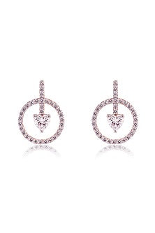 White Finish 1.25ct Solitaire Imported Cubic Zirconia Dangler Earrings In Sterling Silver