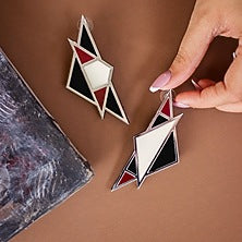 Red Mismatch Acrylic Handmade Earrings