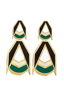 Green Acrylic Double Drop Earrings