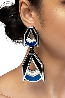 Blue Acrylic Double Drop Earrings