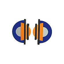 Orange & Blue Semi-Geometric Handmade Earrings