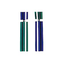 Green & Blue Multi Lane Mismatch Earrings