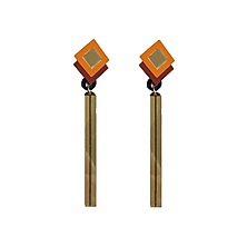 Orange & Red Acrylic Dangler Earrings