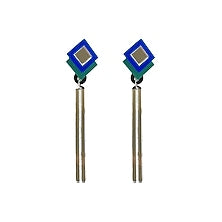 Blue & Green Acrylic Dangler Earrings