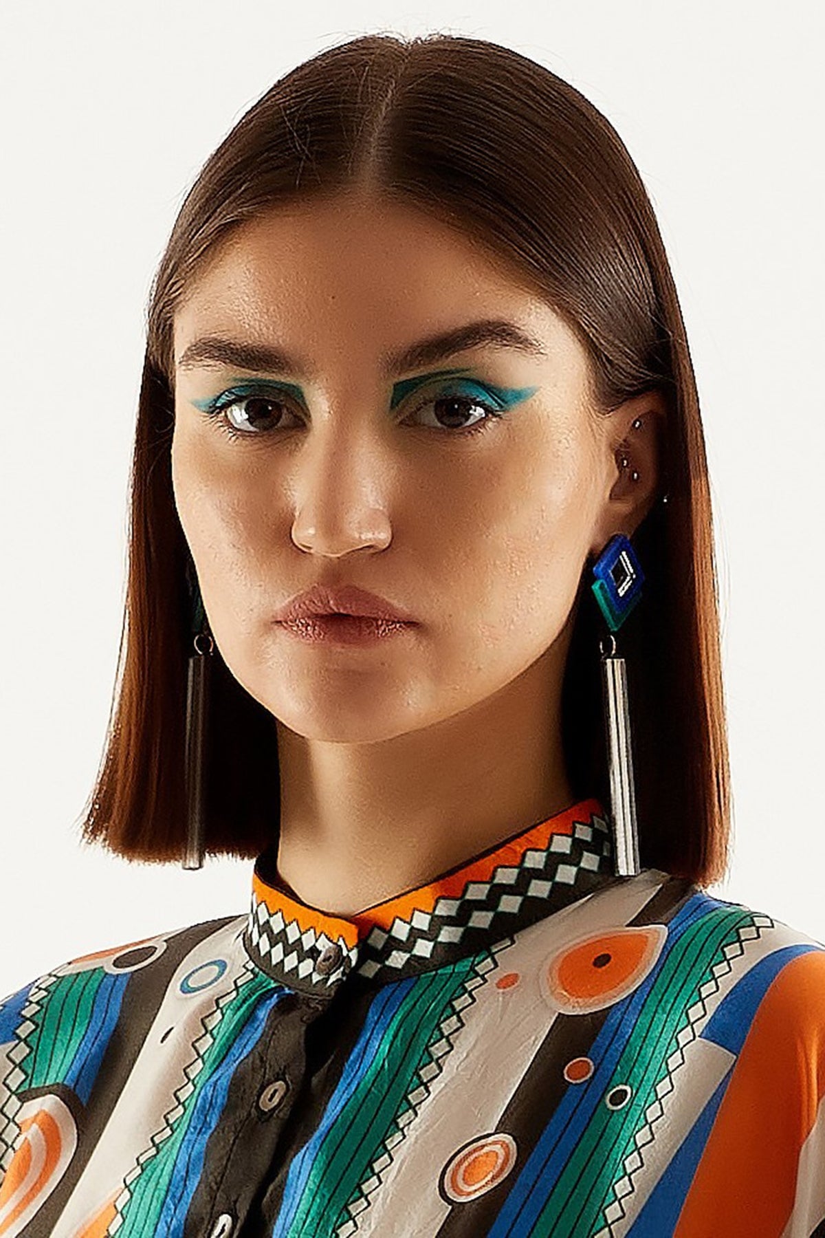 Blue & Green Acrylic Dangler Earrings