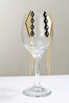 Cream & Gold Acrylic Earrings