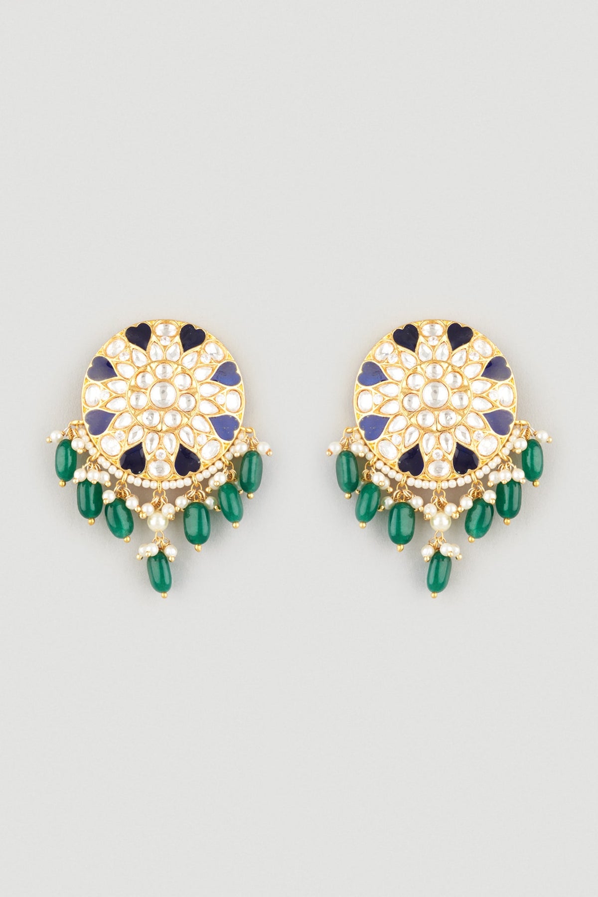 Gold Finish Meenakari Stud Earrings