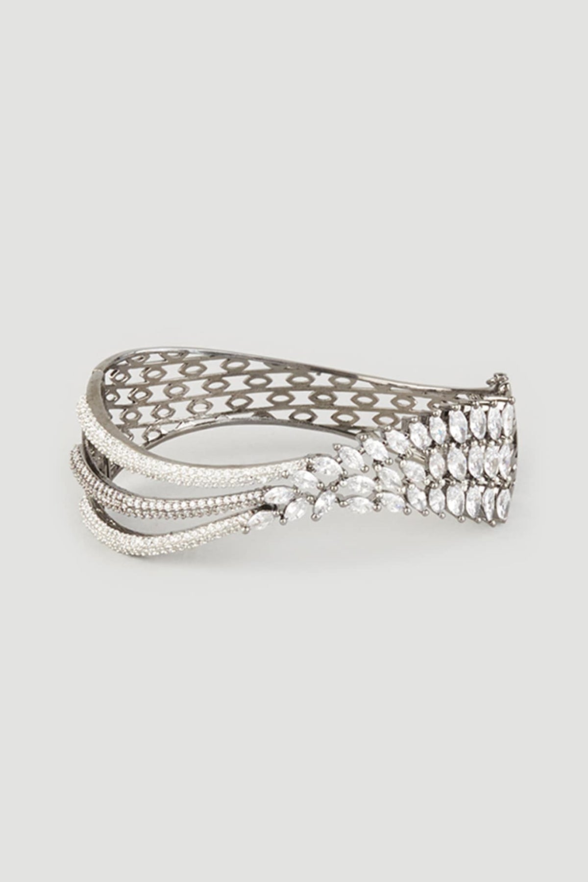 Black Rhodium Finish Zircons Bracelet