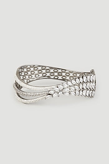Black Rhodium Finish Zircons Bracelet