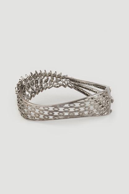 Black Rhodium Finish Zircons Bracelet