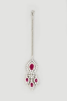 White Finish Zircons Maang Tikka