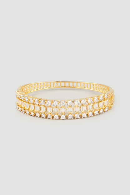 Gold Plated Zircons Openable Bangle