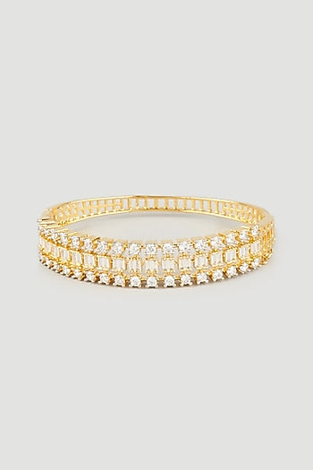 Gold Plated Zircons Openable Bangle
