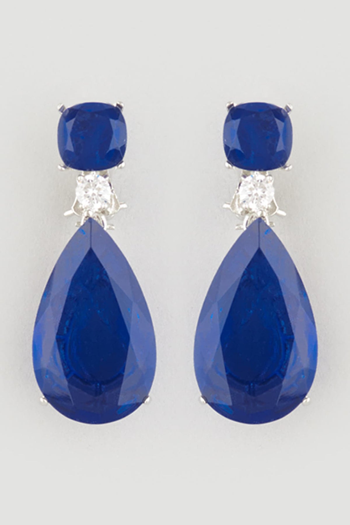 White Finish Zirconia Earrings