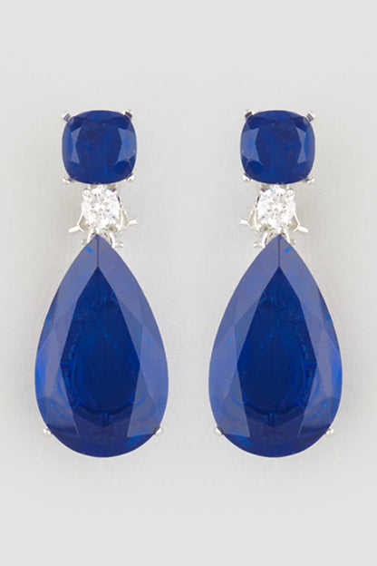 White Finish Zirconia Earrings