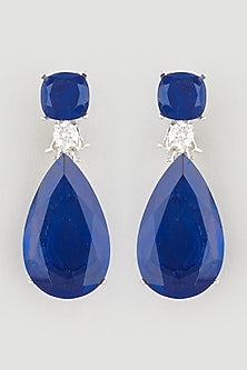 White Finish Zirconia Earrings