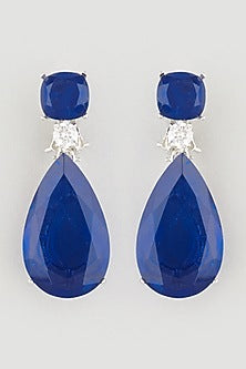 White Finish Zirconia Earrings